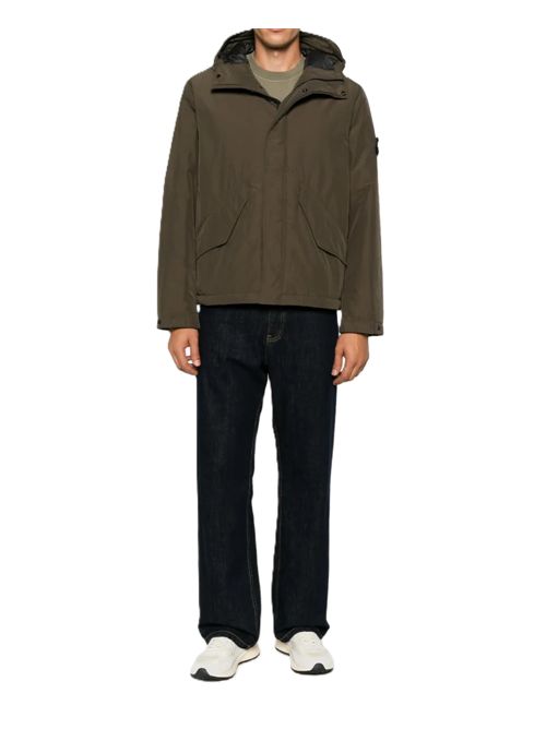 hooded logo-patch jacket Stone Island | L2S15 4100010 S0A26V0078 COAL GREY
